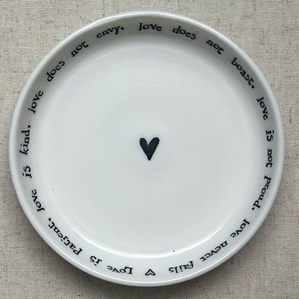 LOVE is patient.. small porcelain dish.